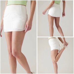 Athleta Run With It 14" Women White Skort Size L Athletic Golf Tennis Skirt